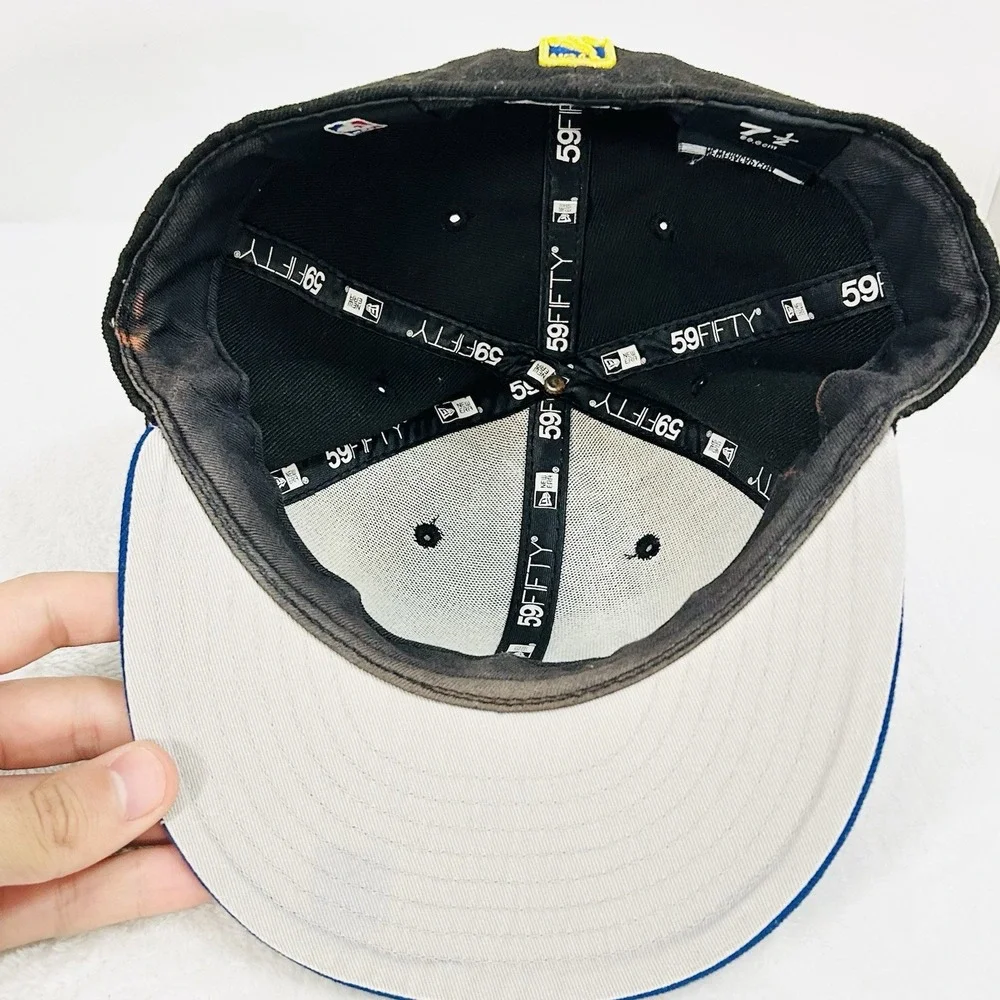 Golden State Warriors‎ New Era 2-Tone 59FIFTY Fitted Hat Cap 7 1/2 NBA Black